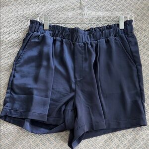 MELISSA NEPTON Navy Satin Shorts